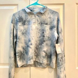 NWT blue tie dye super soft quarter zip